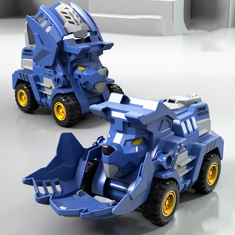 2 in 1 Transforming Dinosaur Car Deformation Toys Inertial Sliding Dino Automatic Transform Figures Robot Diecasts Toy Boys Gift